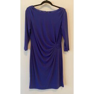 Tahari Dress Arthur S. Levine Blue Side Drape 10 Petite